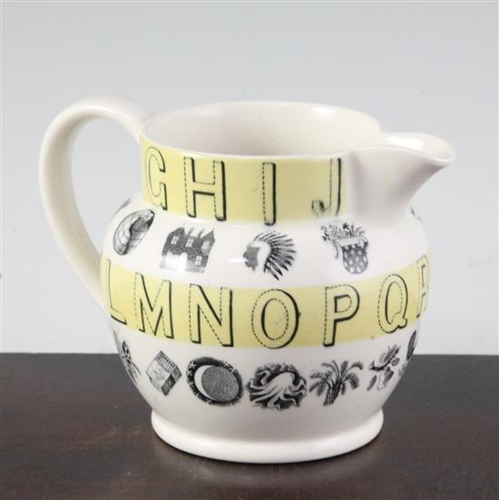 Eric Ravilious for Wedgwood. An alphabet series milk jug, 10cm